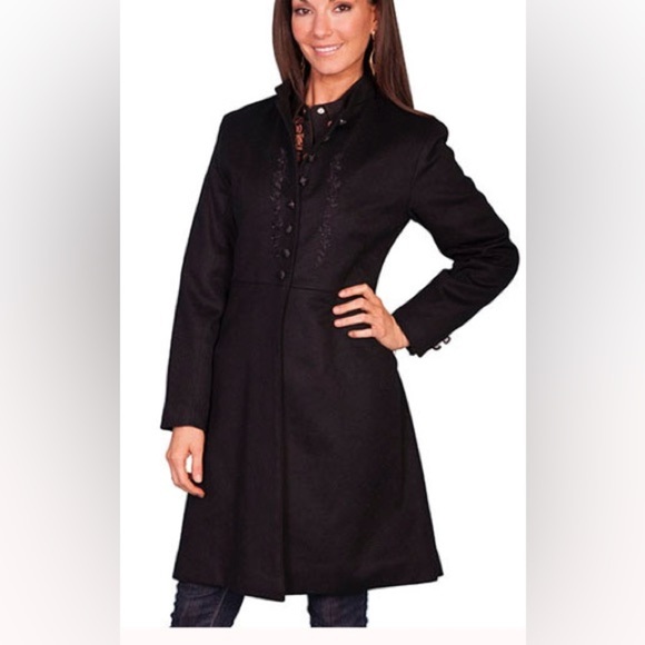 Wah Maker Vintage Collection Wool Black Coat Smock Rifle Duster Heritage Western - Picture 1 of 15